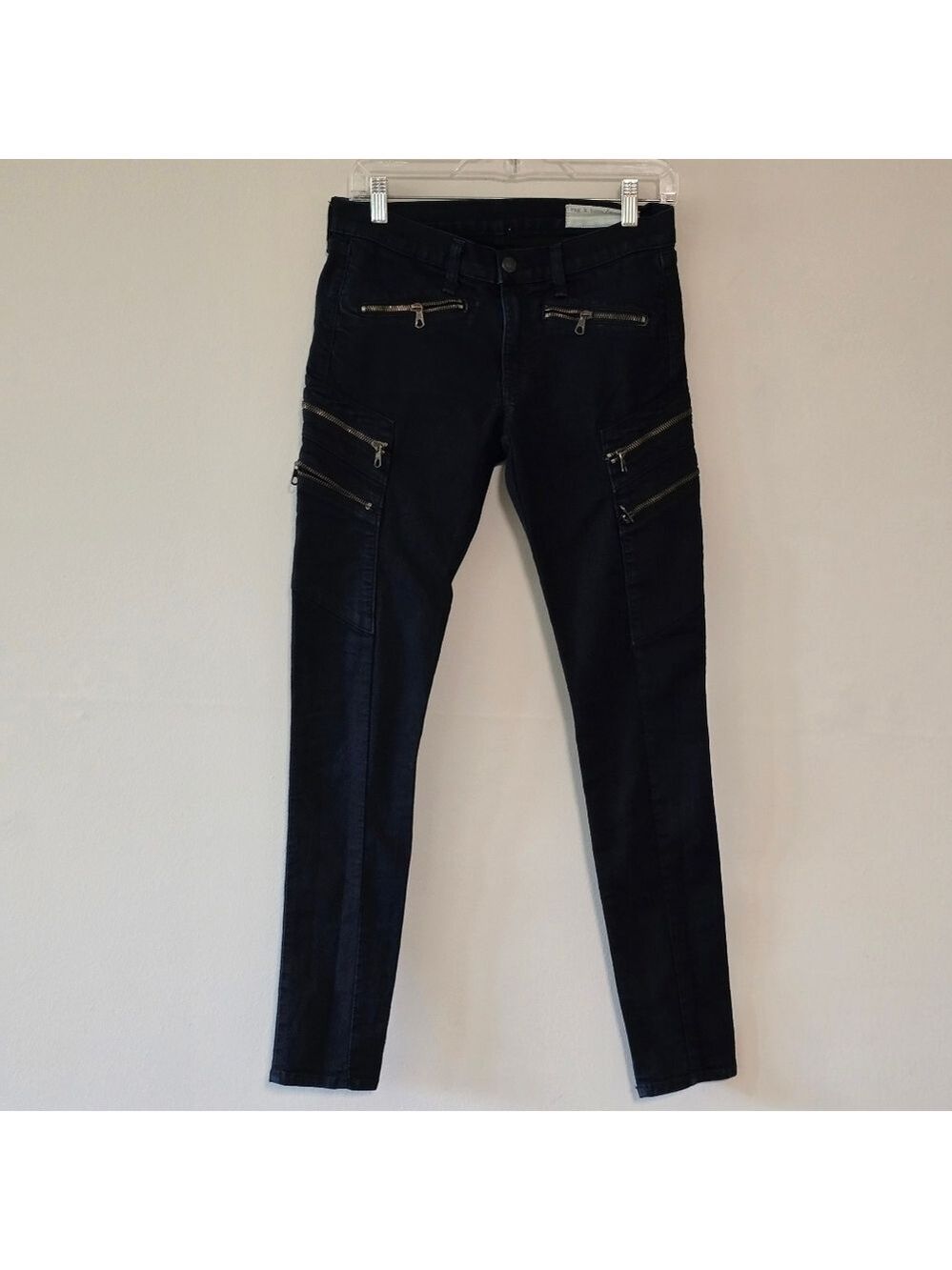 Rag & Bone lariat jean-midnig skinny cargo jeans color black